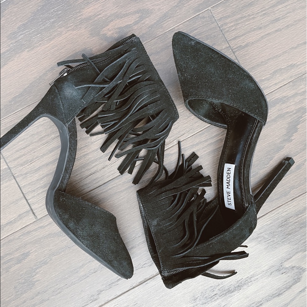 Steve Madden Fringe Suede Heels